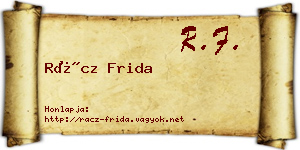 Rácz Frida névjegykártya